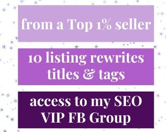Etsy SEO help for 10 listings, SEO Assistance, Etsy Tag Revision, Title Revision, SEO optimization, Etsy Help, Best Sellers 2022, Keyword