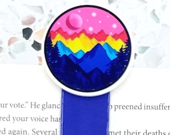 pan pride magnetic bookmark for adults, LGBTQ stocking stuffers for readers, LGBTQIA bookmark for boyfriend, queer Christmas gifts for book