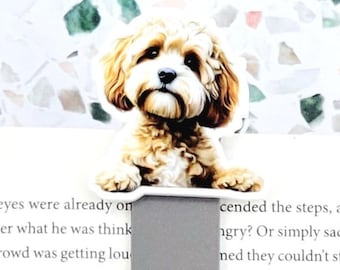 cavoodle dog bookmark for dog owners, cavapoo gifts for women, cavadoodle gifts, bookish essentials, best gifts for dog lovers, vet tech