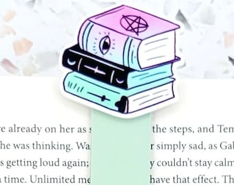 pastel witch magnetic bookmark for journal, winter solstice gifts, yule gifts for women, pagan bookmark for her, witchy stocking stuffers