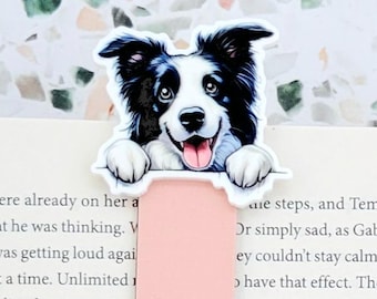 border collie dog bookmark trending gifts, border collie gifts for women, bookish things, best gifts for dog lovers, puppy magnetic bookmark