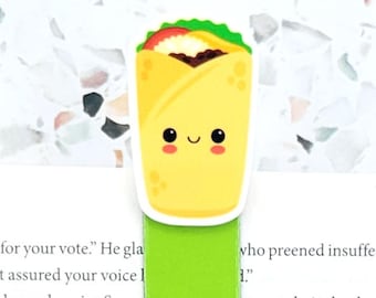 cute burrito bookmark gifts for kids, funny book lover Christmas gifts for men stocking stuffers for boys, food magnetic bookmark cool stuff