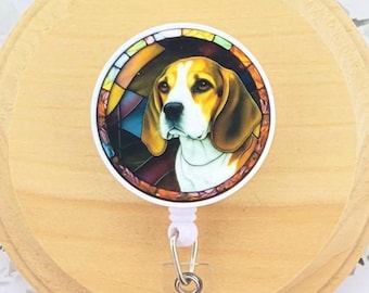beagle badge reel for veterinarian, vet tech gifts, beagle mama Christmas gifts for dog lovers, beagle gifts for women, dog badge holder for