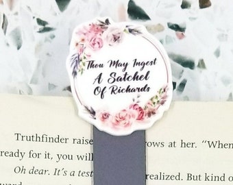 thou may ingest a satchel of richards funny bookmarks for women, eat a bag of dicks crude humor magnetic bookmarks for her, bookish merch