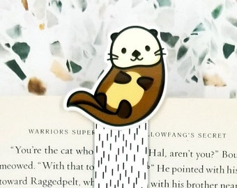 river otter bookmarks for kids, sea otter gifts for women, cute bookmarks for little girls, bookish gifts for girls, magnetic bookmark for