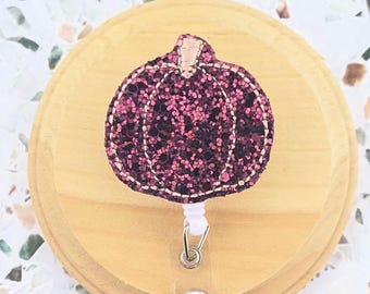Porta credenciales de calabaza burdeos para identificación, carrete para credenciales de Acción de Gracias para las fiestas, regalos de otoño para enfermeras, accesorios de enfermería para el trabajo, atención médica