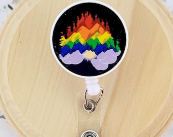 LGBTQIA+ pride badge holder retractable, safe person badge reel for teachers, LGBT nurse gifts for work, LGBTQ healthcare worker accessories