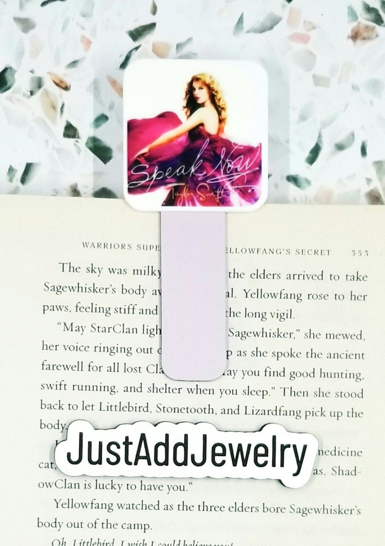 music bookmark for girls, speak now magnetic bookmark for her, best gifts for teenage girls, subtle Taylor merch, TTPD bookish gifts for image 1