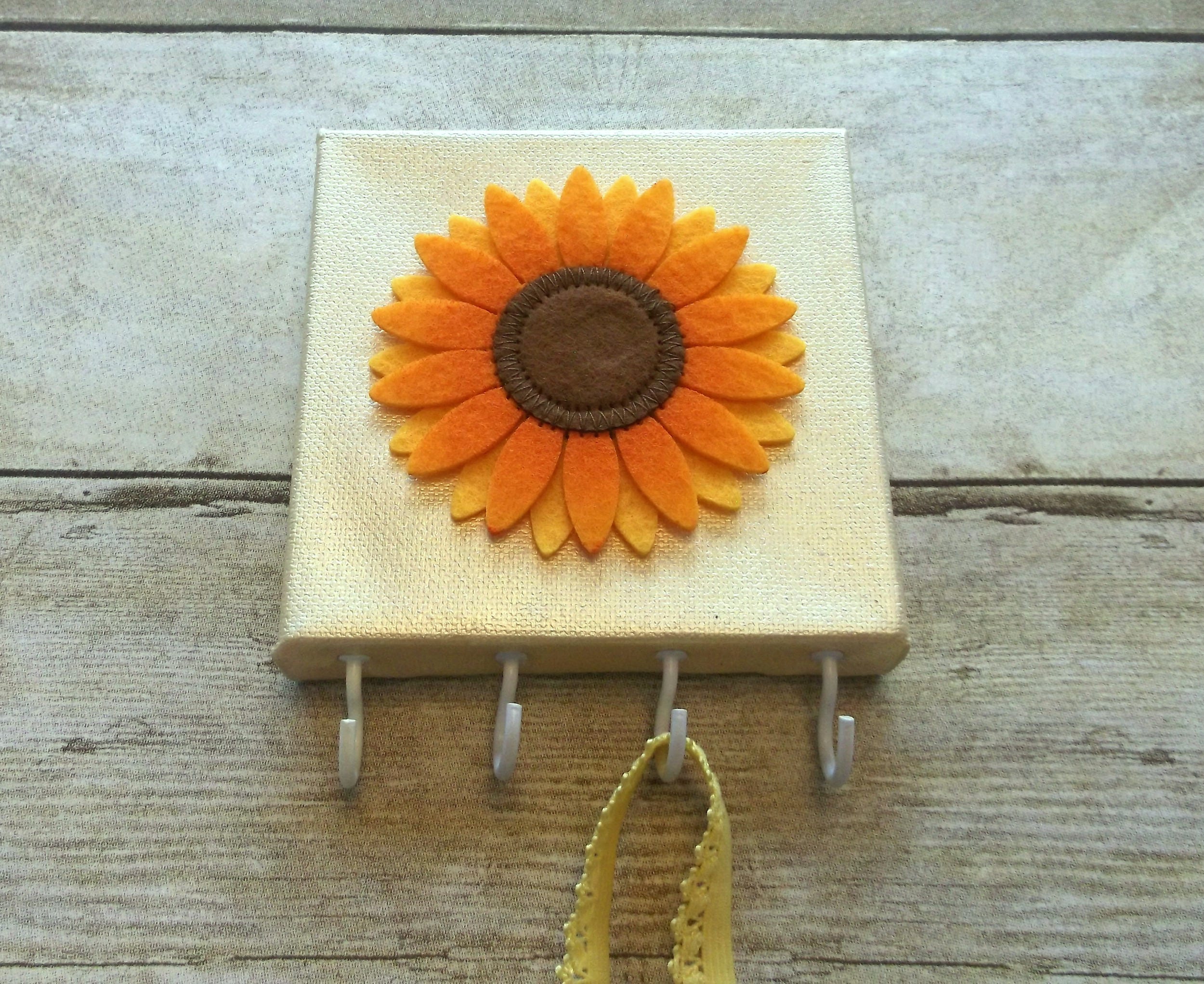 sunflower necklace holder 4 x 4 key holder for
