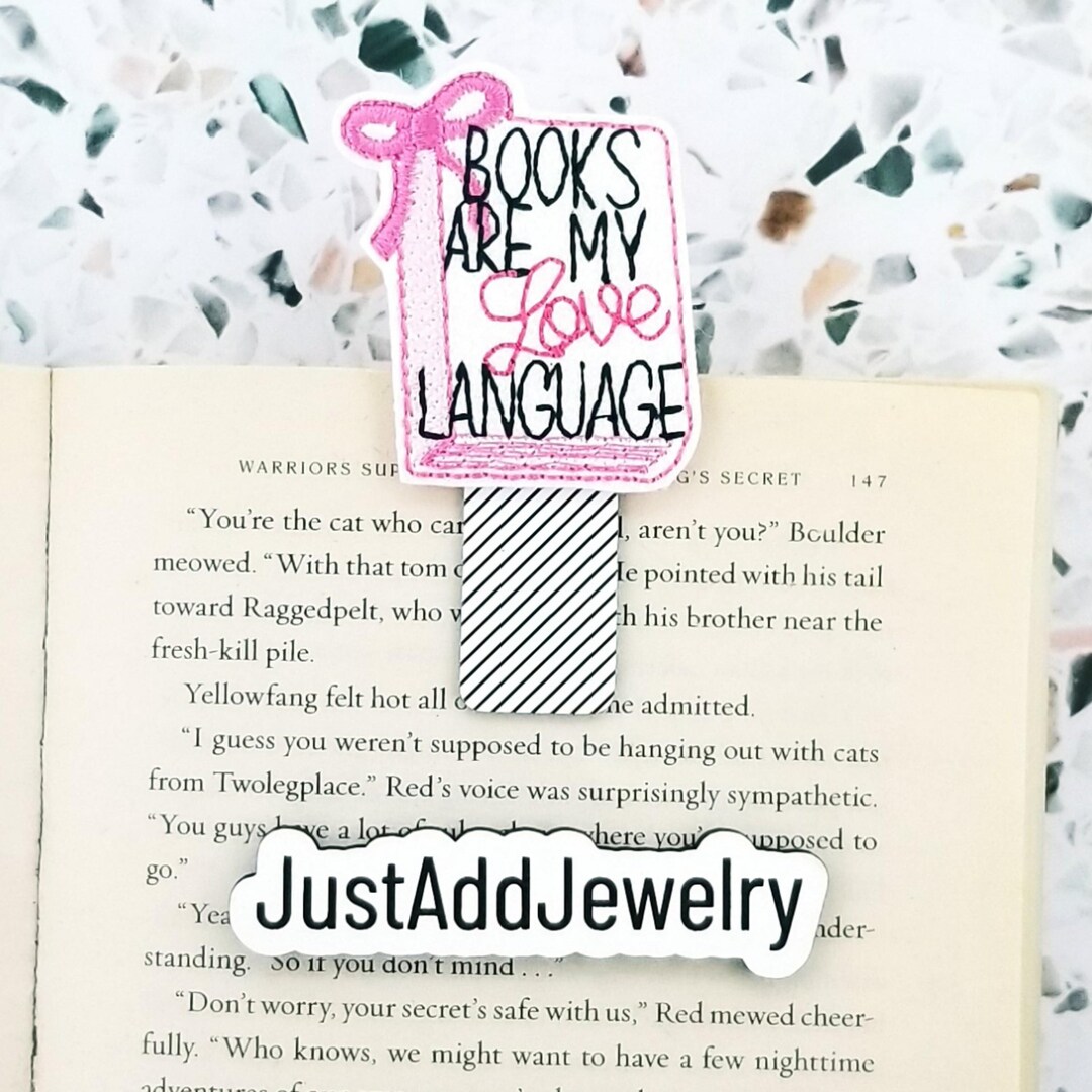 Books Are My Love Language Girly Magnetic Bookmark, Pink Coquette ...