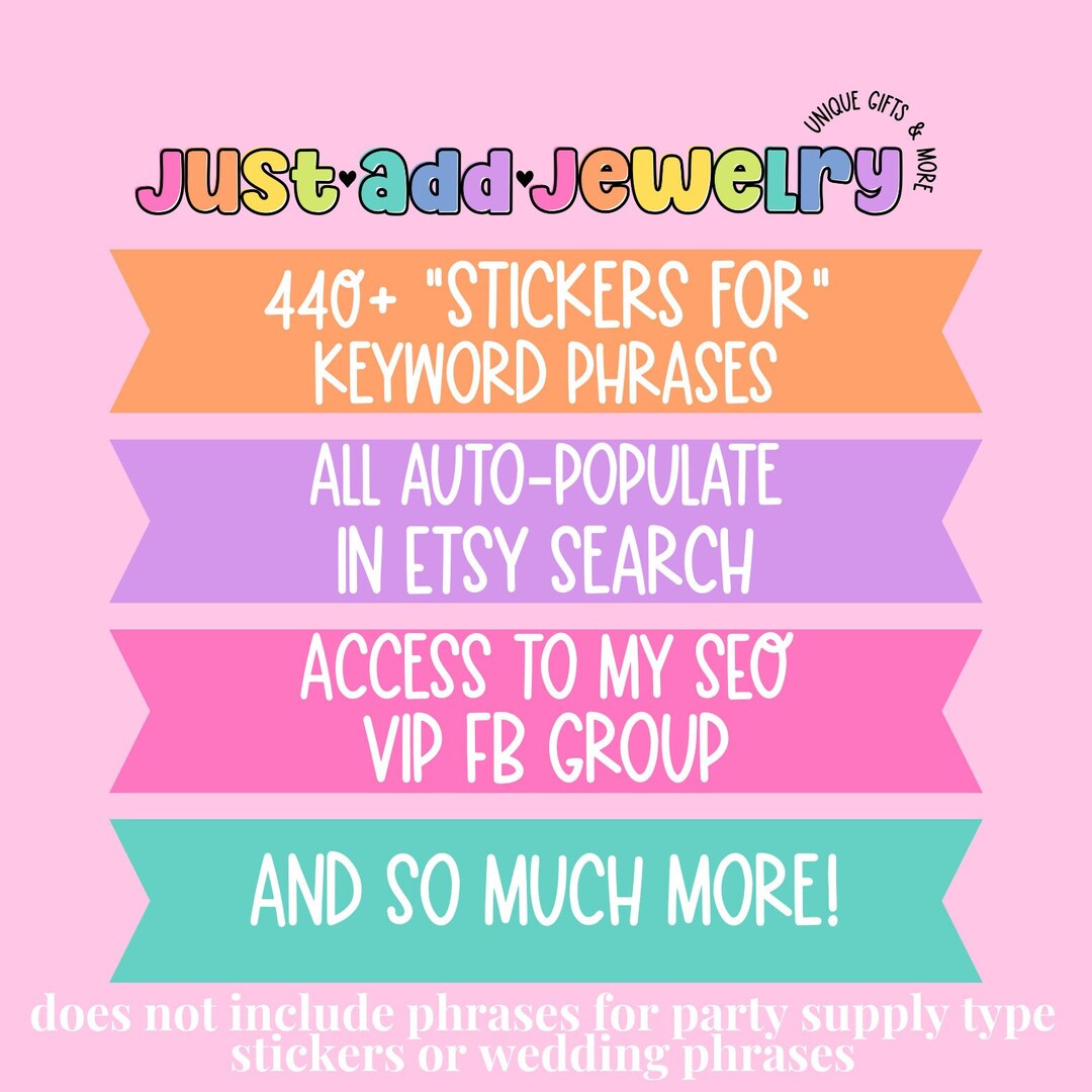 Sticker Keyword Sign Stickers Keyword Research, Etsy Bestie Keyword List, Etsy SEO Help ...