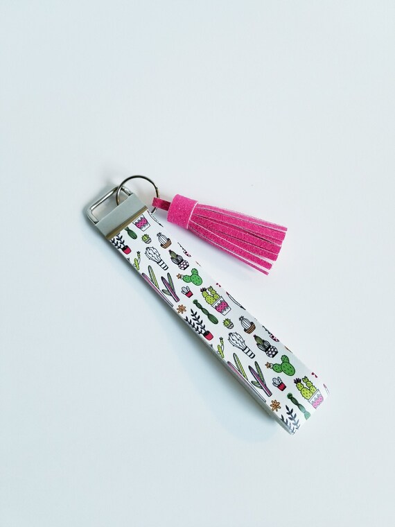 Cactus Key Fob Wristlet for Women, Keychain Wristlet Boho