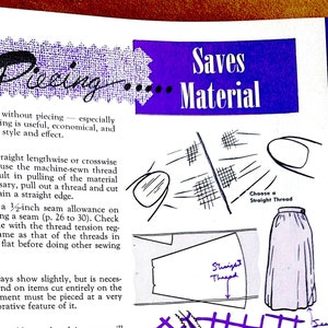 1956 Sew with Distinction Sewing Course in Blue Spiral Binder / Vintage Sewing Guide / 1950s Sewing