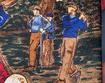 Vintage Silk Golf Tie, Novelty Golfer Necktie, Made in USA