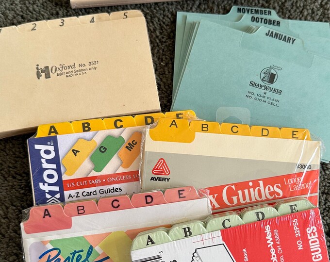 Index Card Divider Sets / 3x 5 Index Card Dividers / Vintage