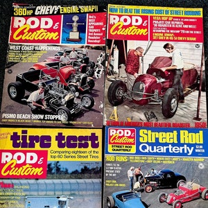 Lot of 4 Vintage Car Magazines, Hot Rod Car Magazines: 1960s/1970s &quot;Rod & Custom,&quot; Four Issues