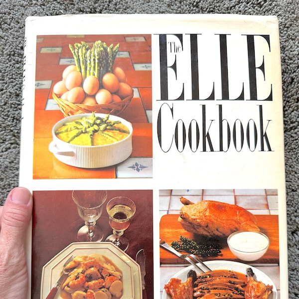 Fun 1980s Oversized French Cookbook: The Elle Cookbook of Elle Magazine or The Art of French Cooking with Color Photography