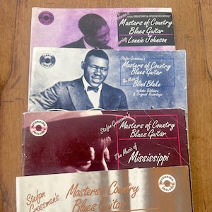 Four Masters of Country Blues Guitar Songbooks by Stefan Grossman / Rev. Gary Davis, Mississippi John Hurt, Blind Blake, Lonnie Johnson