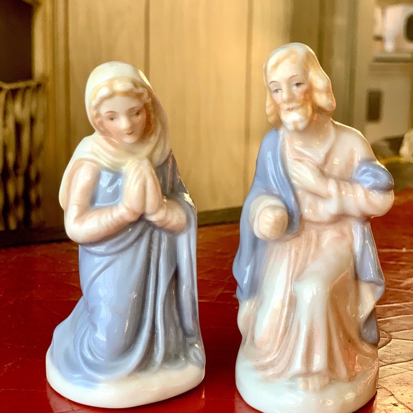 Vintage Mary and Joseph Figurines, Porcelain, Made in Japan / Vintage Nativity Figurines