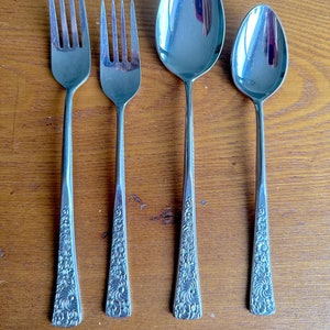 Vintage Stanley Roberts Flower Garden Flatware / Gorgeous Heavy Vintage Floral Forks and Spoons By the Piece