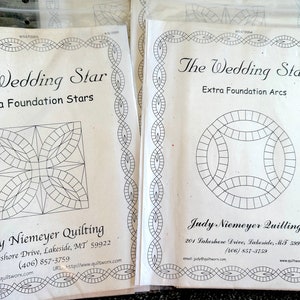 Judy Niemeyer Quilting The Wedding Star Quilt Extra Foundations, Your Choice Stars or Arcs
