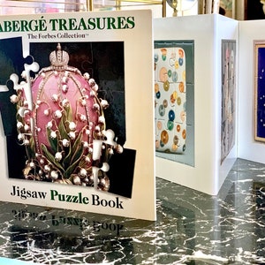 Vintage Faberge Puzzle Book / Jigsaw Puzzle Accordion Book 1998 / Faberge Eggs, Faberge Rooster