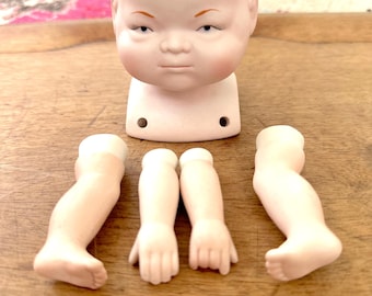 Vintage Baby Doll Heads, Arms, and Feet