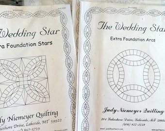 Judy Niemeyer Quilting The Wedding Star Quilt Extra Foundations, Your Choice Stars or Arcs