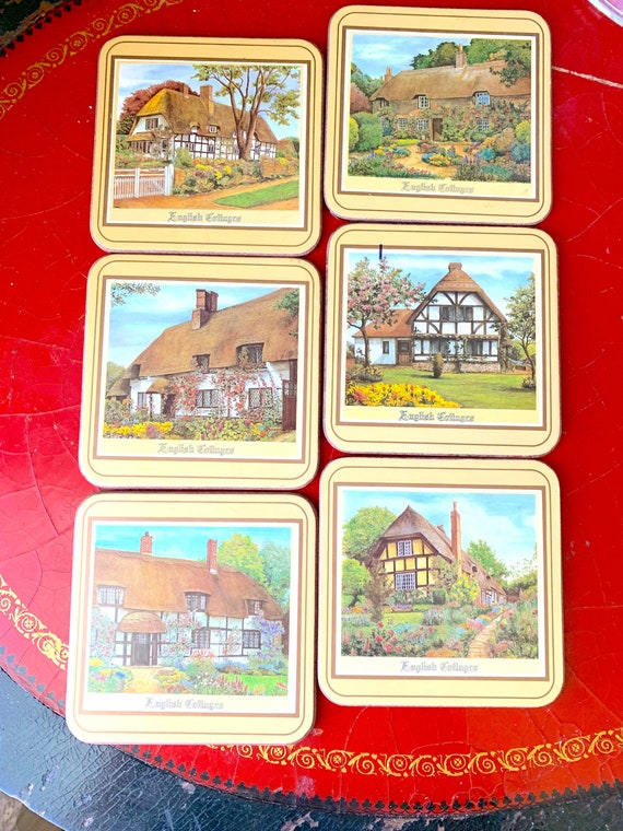 Vintage Pimpernel Coasters / English Cottages Coaster Set / Etsy