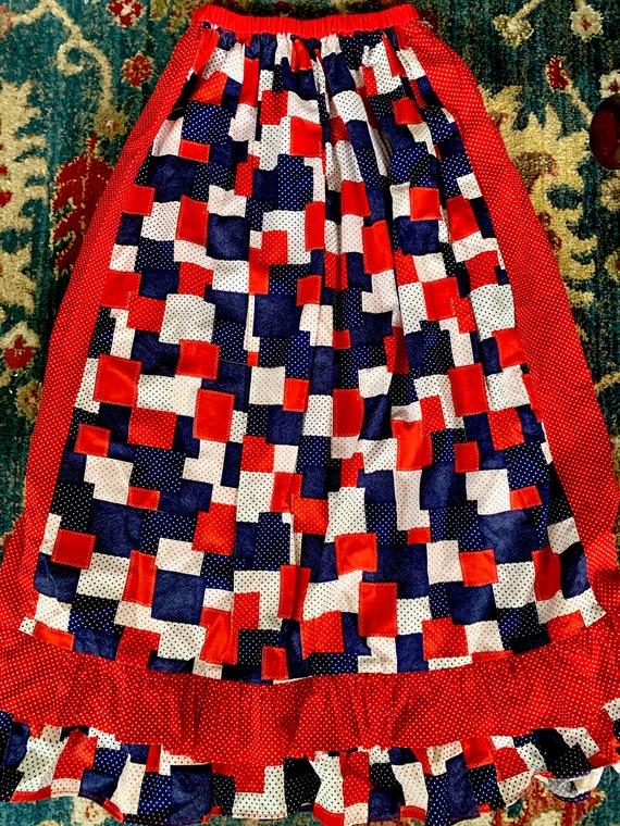 Vintage Quilted Skirt / Patchwork Skirt with Ruff… - image 10