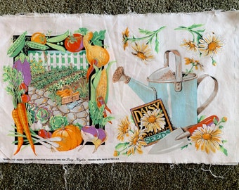 Tkanina ogrodnicza Vintage / Panel do cięcia i szycia na poduszkę wypchaną lub aplikację / 4 dostępne