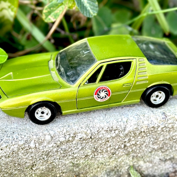 Vintage Polistil Alfa Romeo Montreal Diecast Model Car / 1970 Green / Bormio 2000 Sticker / Vintage Diecast in Great Condition