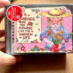 Mary Englebreit Die-Cut Blank Greeting Cards em caixa com designs variados com envelopes / 20 Darling Little Blank Cards