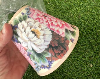 Vintage Paper Lamp Shade, Floral or Cherub Decor