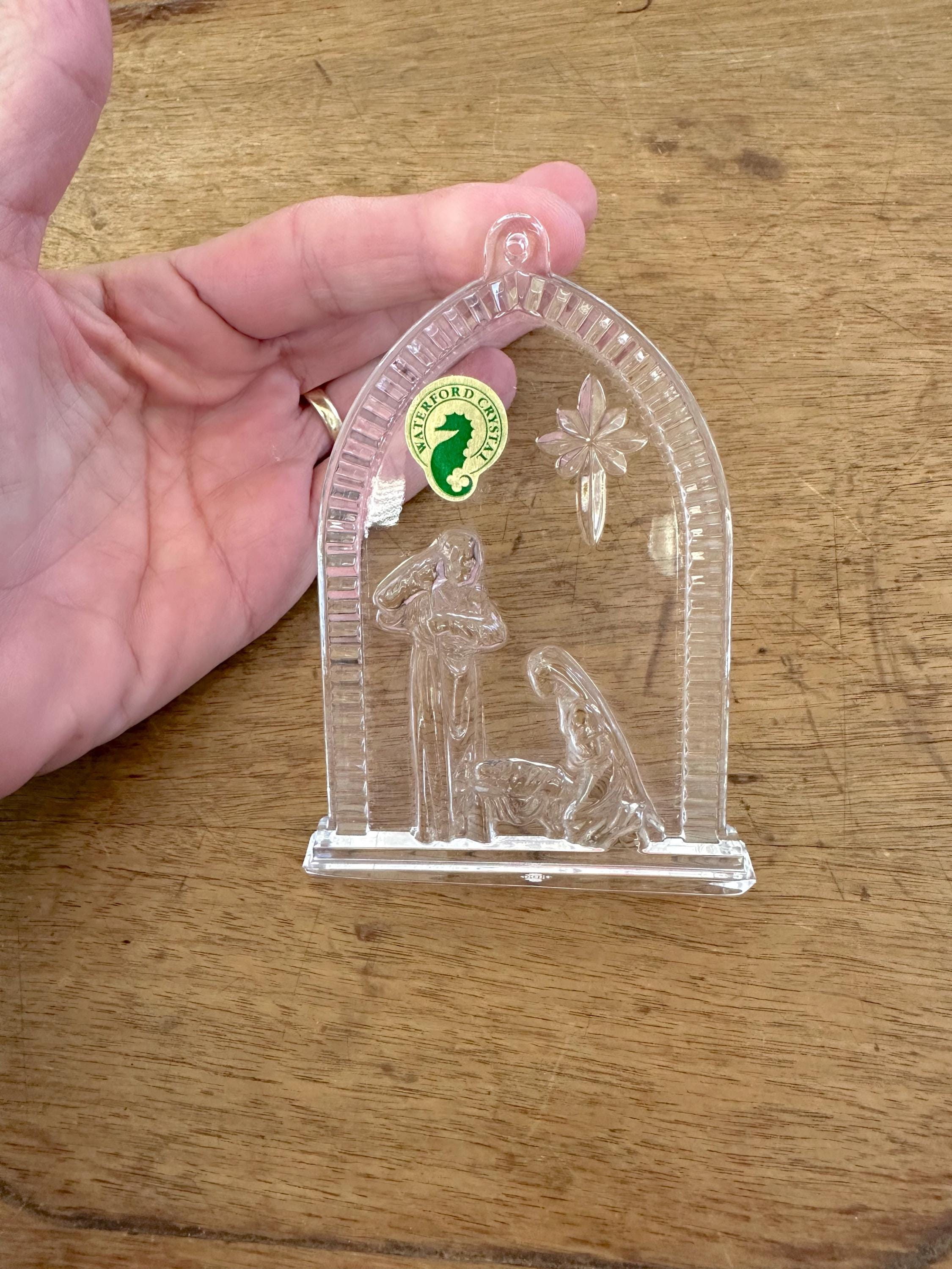 Vintage Waterford Crystal Nativity Scene, Christmas Ornament, 4.5