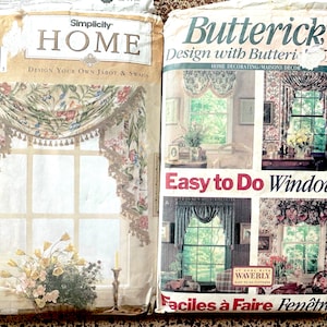 Vintage Vorhang Muster, Paar: Butterick Easy to Do Fenster und Einfachheit Home Jabot und Swags