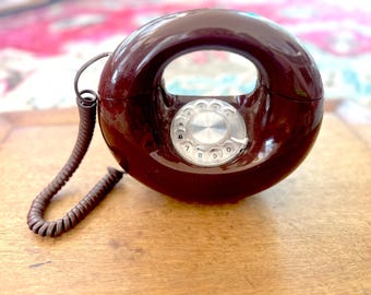Vintage Untested Brown Banana Phone from Western Electric