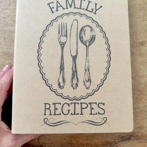 Recipe Binder for &quot;Family Recipes&quot; / with Dividers and Recipe Pages