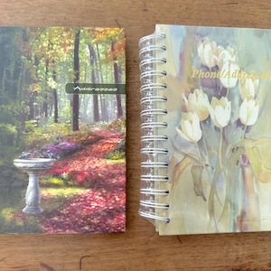 Vintage Floral Address Book / Vintage Unused Spiral Address Book Your Choice