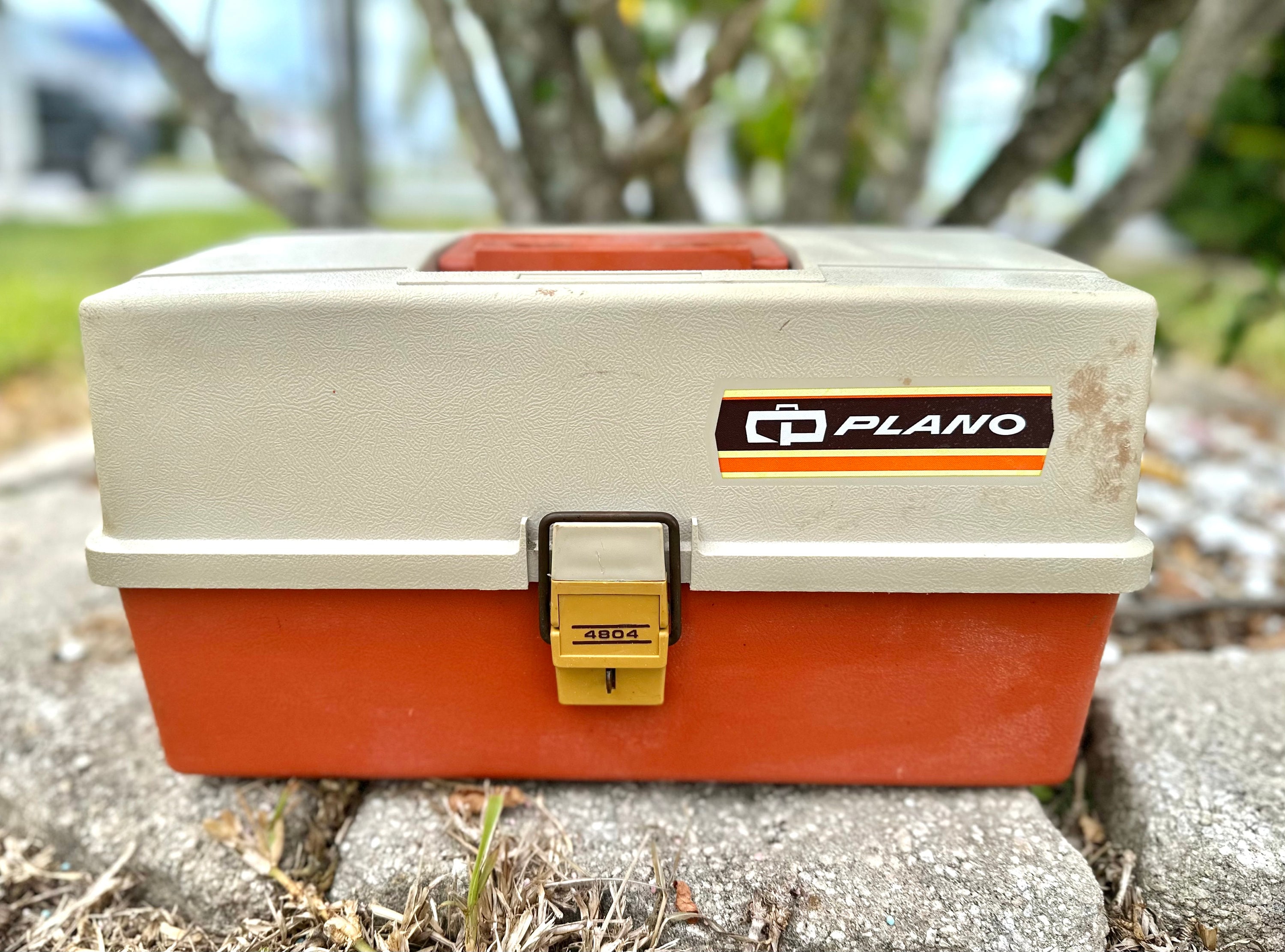 Vintage Plano Tackle Box in Orange and Tan With 3-tier Lift-up