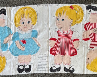 Sweet Vintage Doll Patterns for Mid Century Stuffed Dolls / Two Dolls Pattern