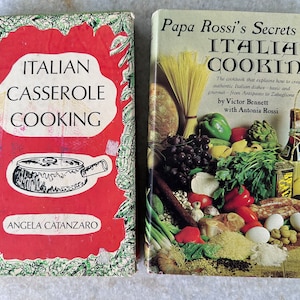Two Mid Century Italian Cookbooks: Papa Rossi&#39;s Secrets of Italian Cooking 1969 and Italian Casserole Cooking 1970