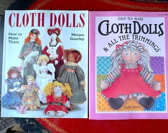 Vintage Cloth Doll Pattern and Idea Books, Pair: "Cloth Dolls How to Make Them" and "Easy-to-Make Cloth Dolls & All the Trimmings"