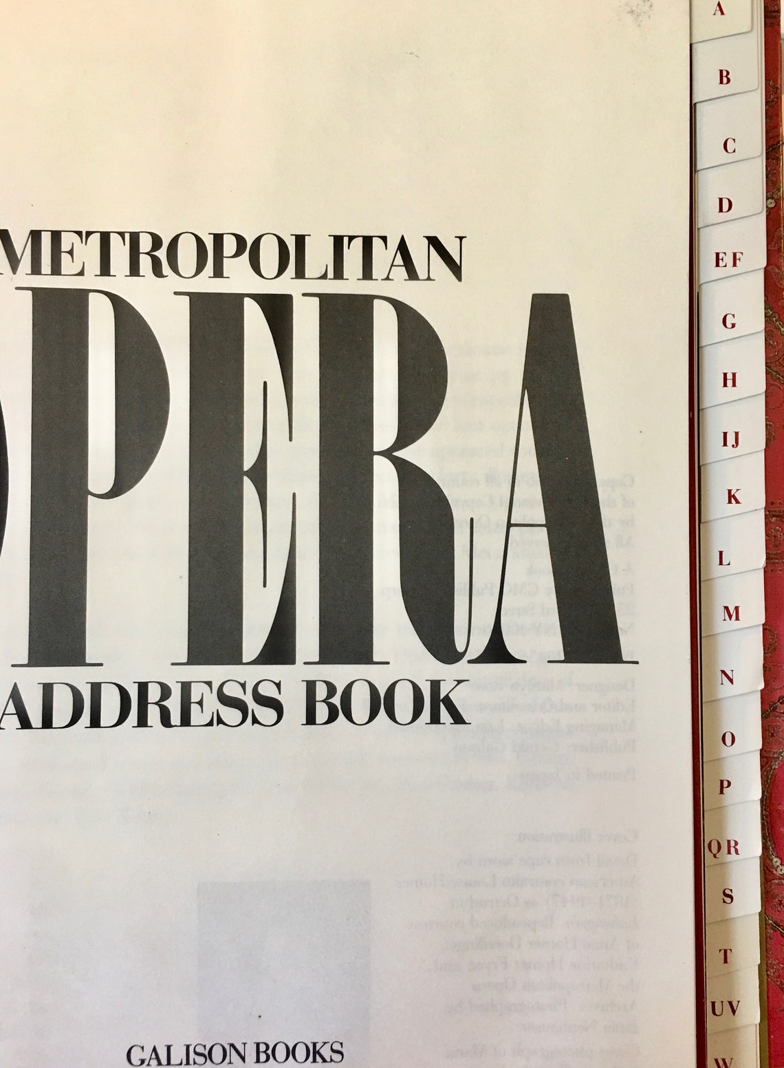 Metropolitan Opera Address Book 1980s Unused Vintage Address | Etsy