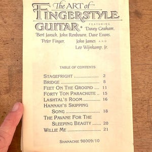 Vintage Fingerstyle Guitar Fold-Out Sheet Music Booklet: &quot;The Art of Fingerstyle Guitar&quot;