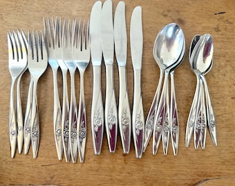Oneidacraft Deluxe Stainless Lasting Rose Vintage Stainless Flatware Sold By the Piece / Lasting Rose Replacements