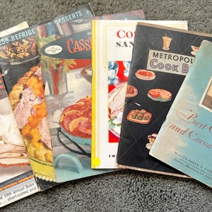 Six Mid-Century Vintage Cookbook Pamphlets