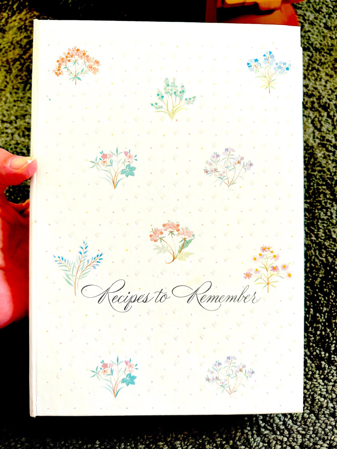 Vintage Hallmark Recipe Binder With 100 Blank Recipe Pages and Pockets, Dividers, and Stickers