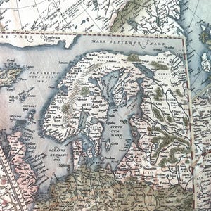 Vintage Flaches Bettlaken mit Antiken Kartendruck