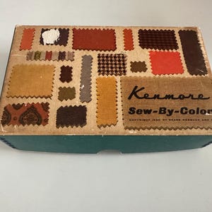 Vintage Kenmore Sew By Color Sewing Machine Attachment Box / Two Attachments are Missing / Nine Vintage Kenmore Attachments
